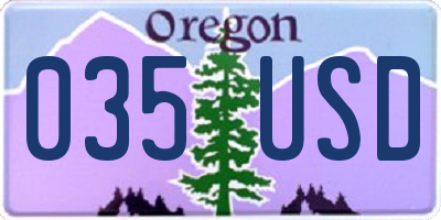 OR license plate 035USD