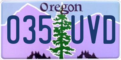 OR license plate 035UVD