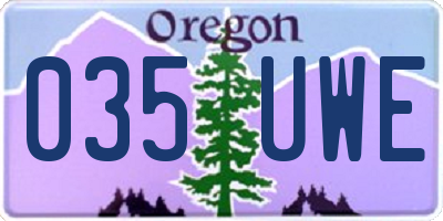 OR license plate 035UWE