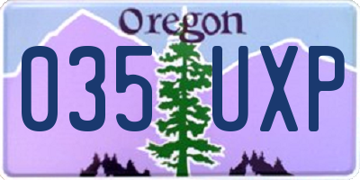 OR license plate 035UXP