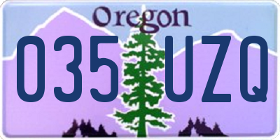 OR license plate 035UZQ