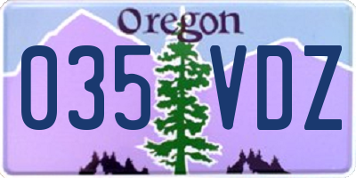 OR license plate 035VDZ