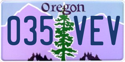 OR license plate 035VEV