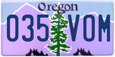OR license plate 035VOM