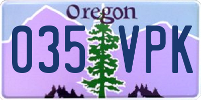 OR license plate 035VPK