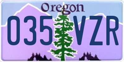 OR license plate 035VZR