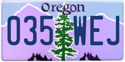 OR license plate 035WEJ