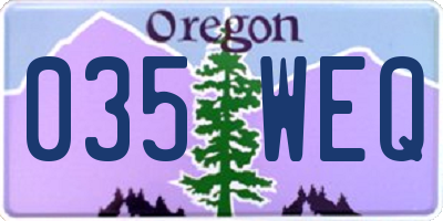 OR license plate 035WEQ