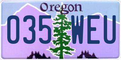 OR license plate 035WEU