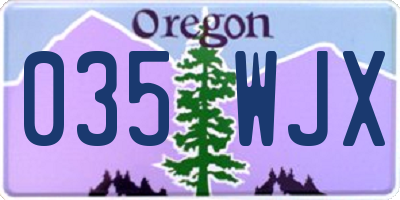 OR license plate 035WJX