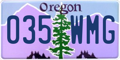 OR license plate 035WMG