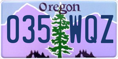 OR license plate 035WQZ