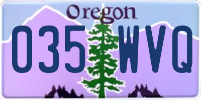 OR license plate 035WVQ