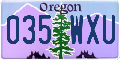 OR license plate 035WXU