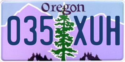 OR license plate 035XUH