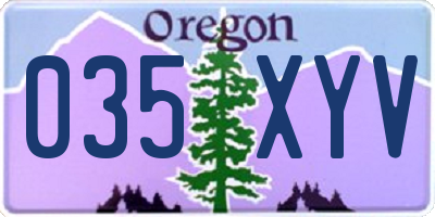 OR license plate 035XYV