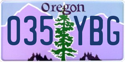 OR license plate 035YBG
