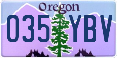 OR license plate 035YBV