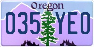 OR license plate 035YEO