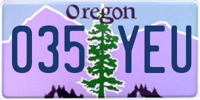 OR license plate 035YEU