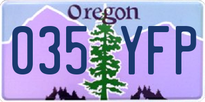 OR license plate 035YFP