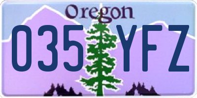 OR license plate 035YFZ