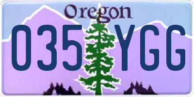 OR license plate 035YGG