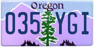 OR license plate 035YGI