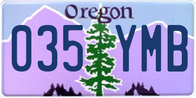 OR license plate 035YMB