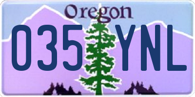 OR license plate 035YNL
