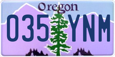OR license plate 035YNM