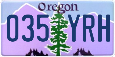 OR license plate 035YRH
