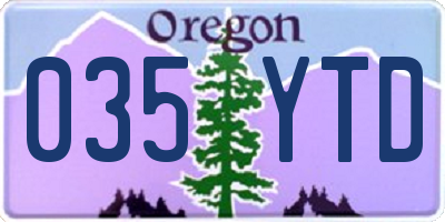 OR license plate 035YTD