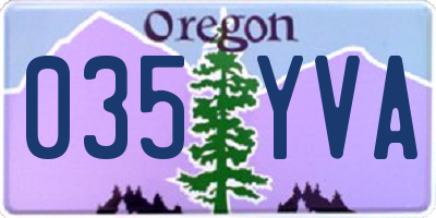 OR license plate 035YVA