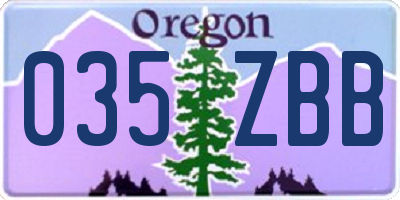 OR license plate 035ZBB