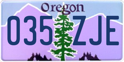 OR license plate 035ZJE