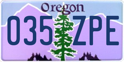 OR license plate 035ZPE