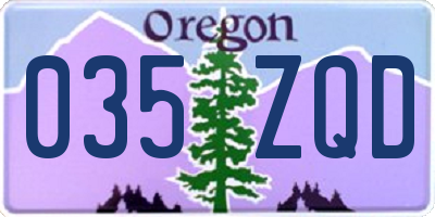OR license plate 035ZQD