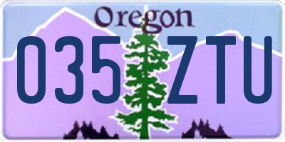 OR license plate 035ZTU