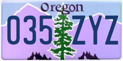 OR license plate 035ZYZ