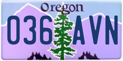 OR license plate 036AVN