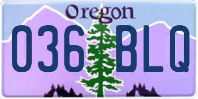 OR license plate 036BLQ