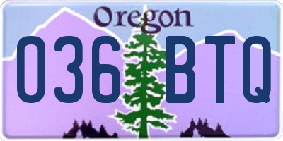 OR license plate 036BTQ