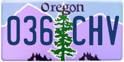 OR license plate 036CHV