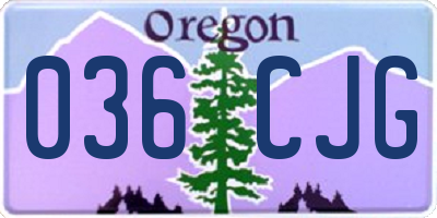OR license plate 036CJG
