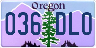 OR license plate 036DLO