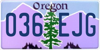 OR license plate 036EJG