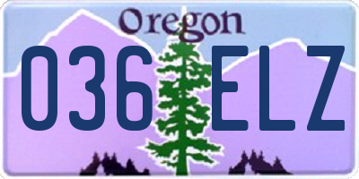 OR license plate 036ELZ