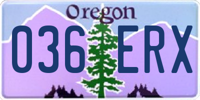 OR license plate 036ERX