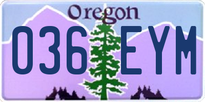 OR license plate 036EYM